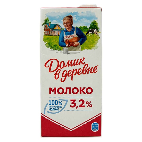 Молоко "Домик в деревне" 3.2% 925 мл.